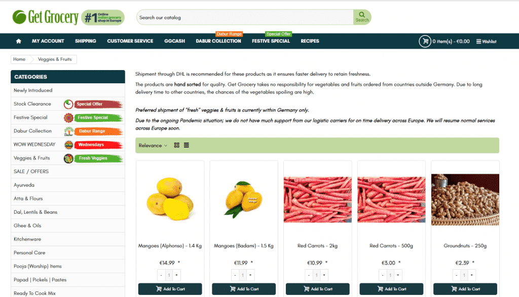 Fresh Indian Vegetables Online Germany