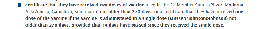 Vaccine Expiration Date to Travel