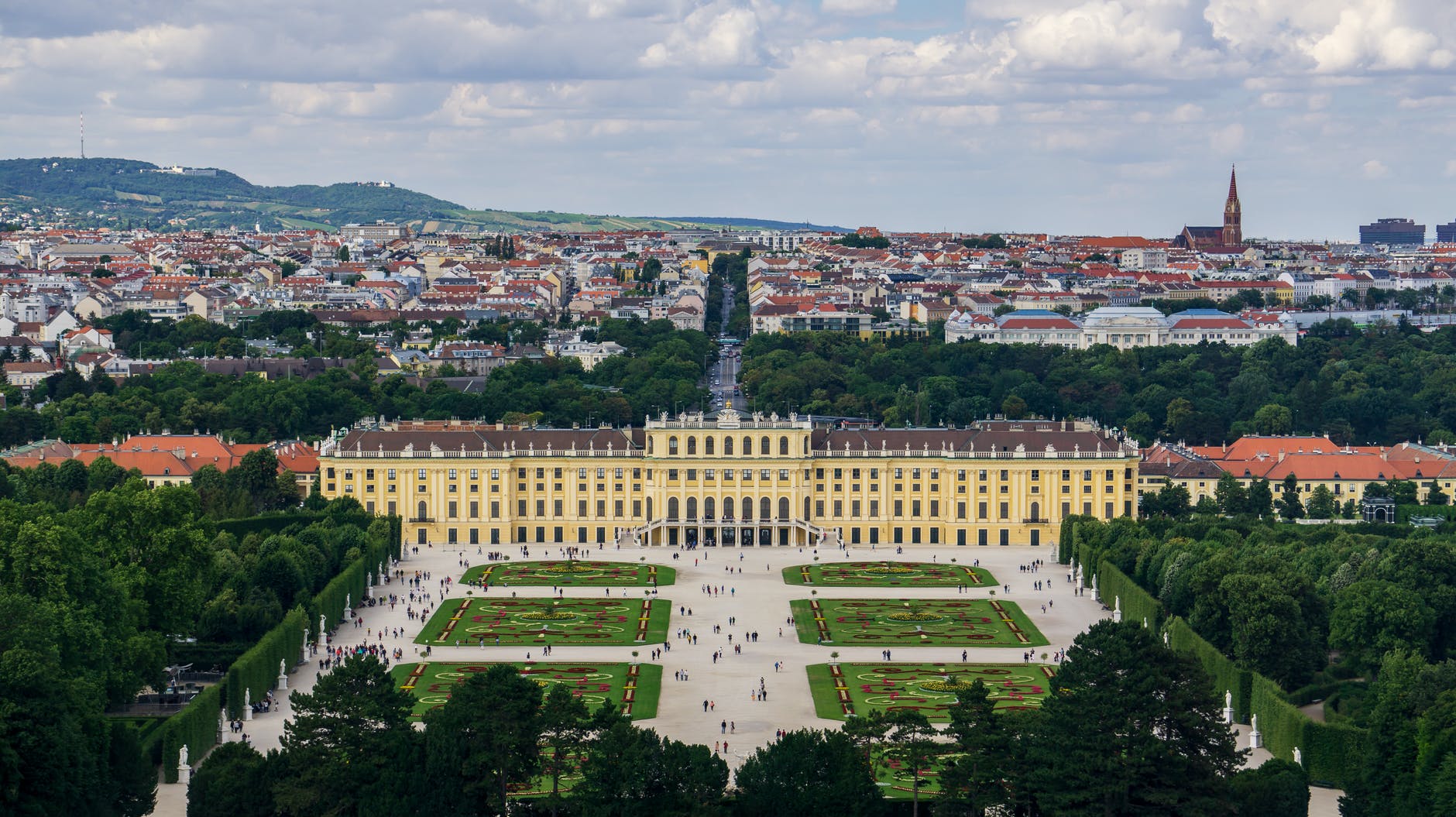 schonbrunn palace in drone shot - Easter in Vienna 