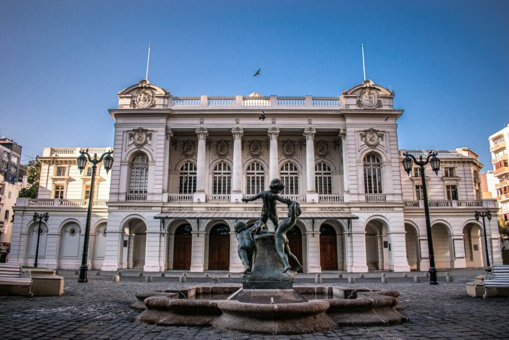 A Fountain in Front of the Municipal Theatre of Santiago - Best Places to visit in Spain in Summer