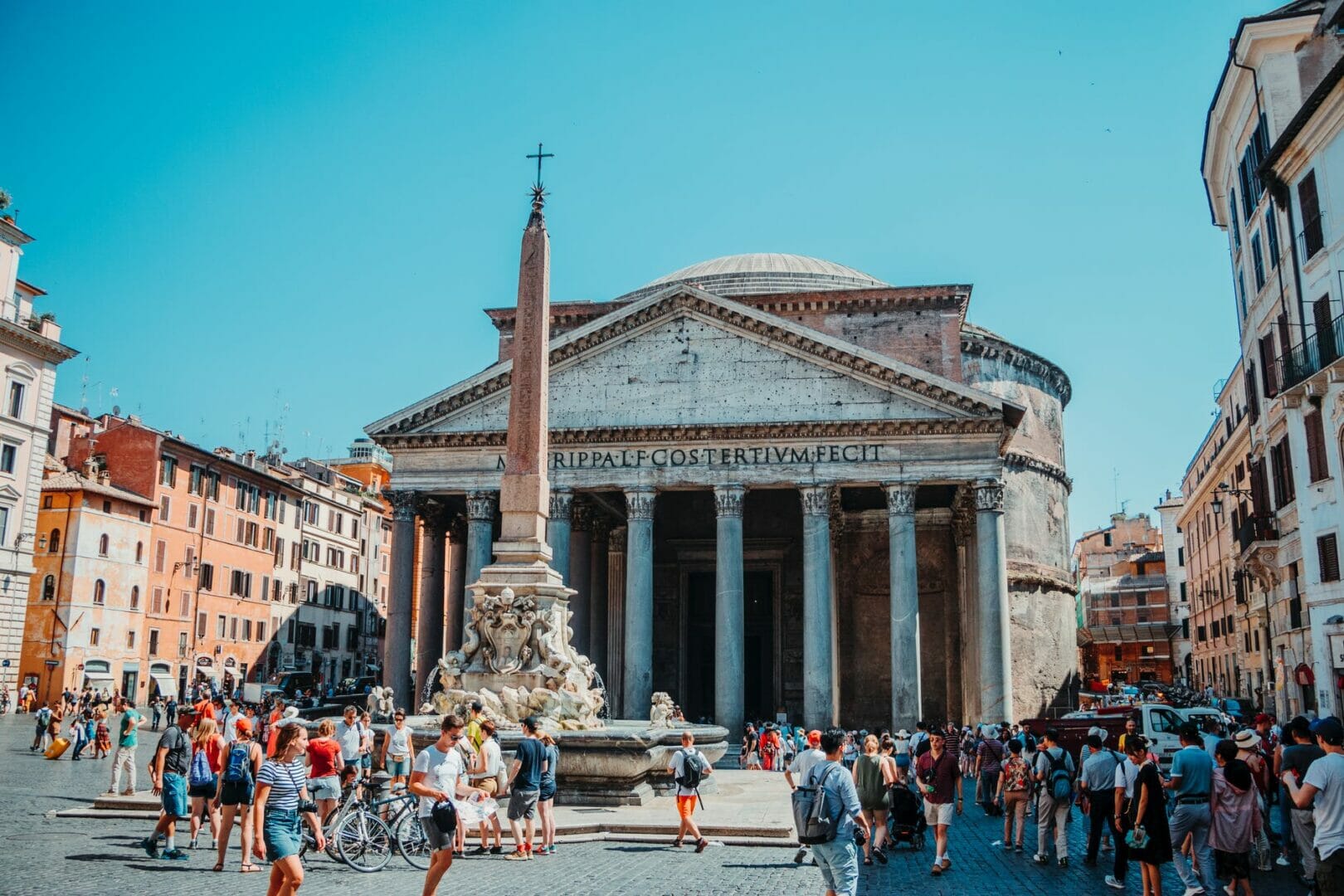 photo of people walking in front of pantheon roman temple in rome italy - Top Things to do in Rome