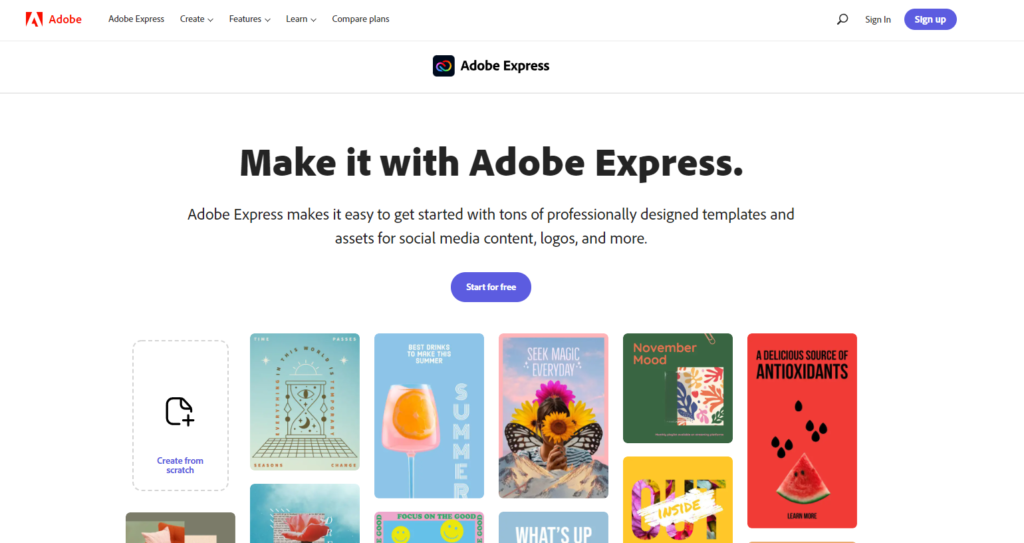 Canva Alternative - Adobe Express