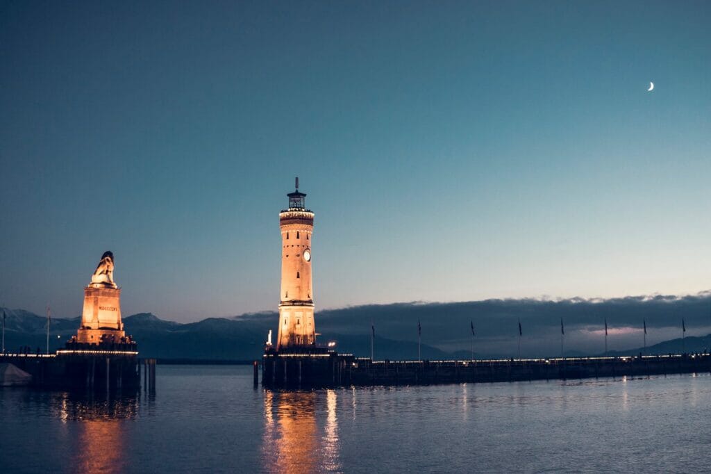 the lindau lighthouse in lake constance lindau germany